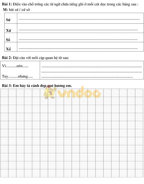 Bài tập cuối tuần phụ đạo HSY lớp 5