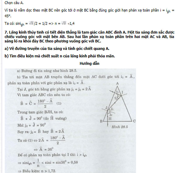 Câu hỏi bài tập Vật lý lớp 11 có đáp án