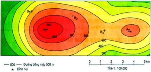 Thực hành đọc bản đồ (hoặc lược đồ) địa hình tỉ lệ lớn