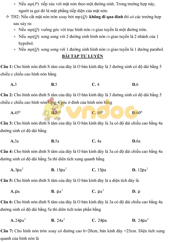 Bài tập trắc nghiệm môn Toán lớp 12 có đán án