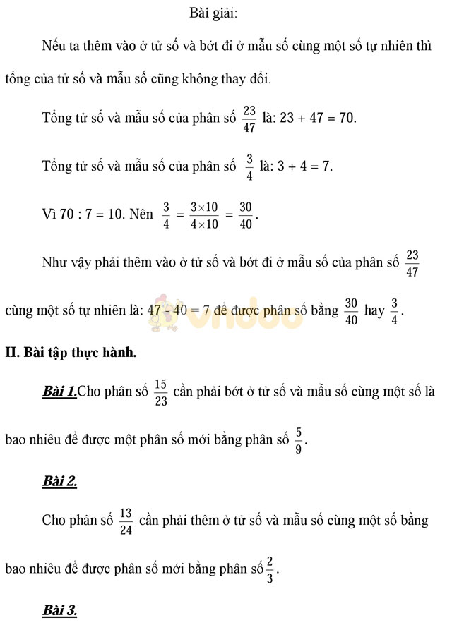 Một số bài tập về biến đổi phân số