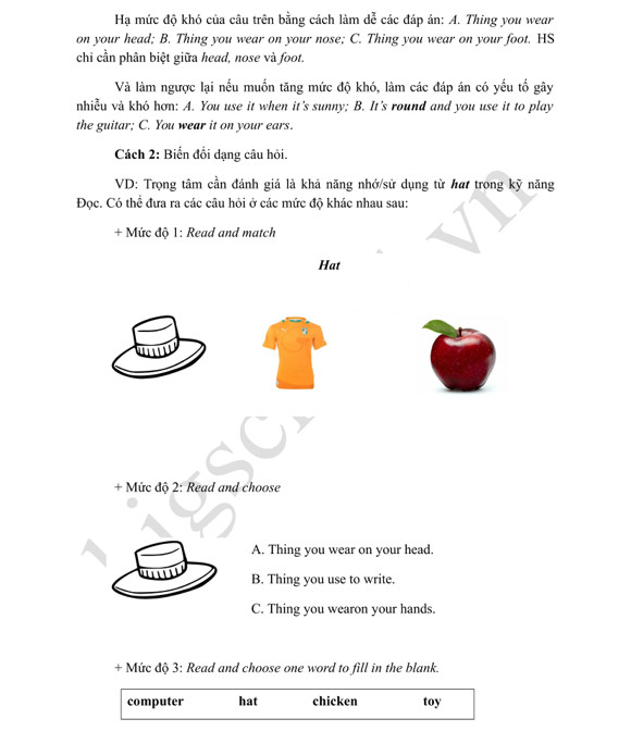 Xây dựng câu hỏi 4 cấp độ môn tiếng Anh theo TT22 