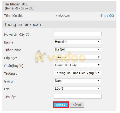 Cách đăng ký thi IOE tiếng Anh qua mạng