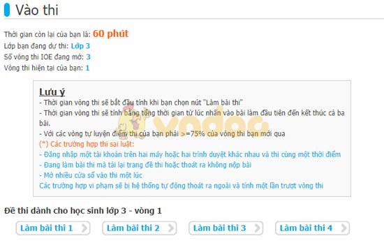 Cách đăng ký thi IOE tiếng Anh qua mạng