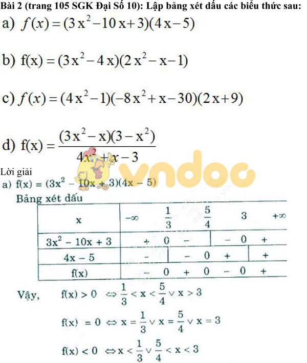 Giải bài 2 trang 105 SGK Đại Số 10