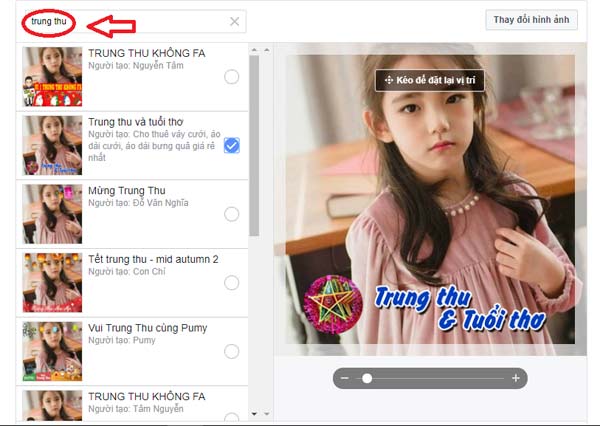 Tết Trung thu 2017 đổi avatar Facebook bằng từ khóa nào?