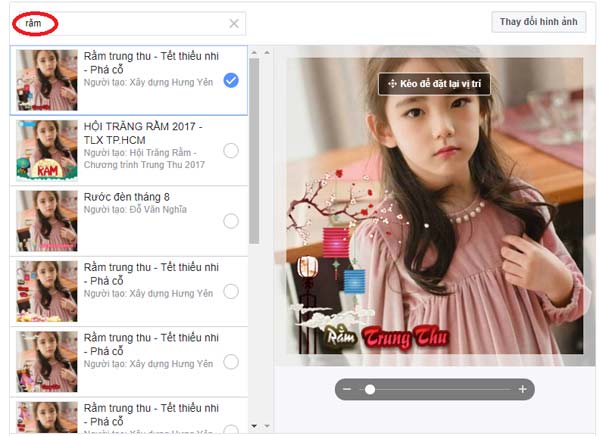 Tết Trung thu 2017 đổi avatar Facebook bằng từ khóa nào?