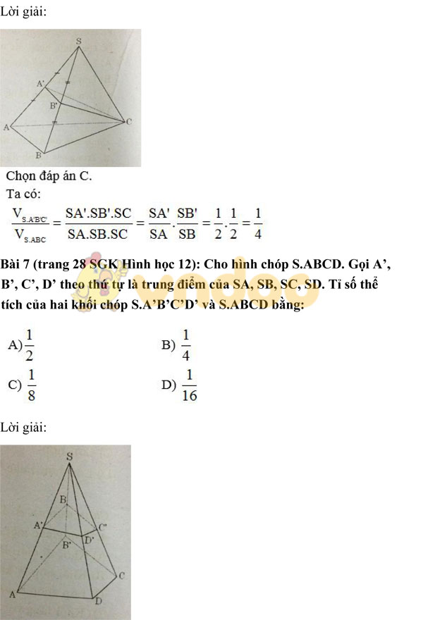 Câu hỏi trắc nghiệm Toán 12 chương 1