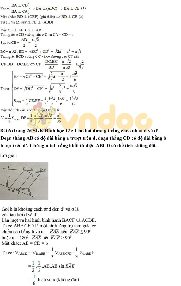 Giải bài tập Toán 12 chương 1 bài 3