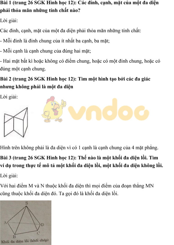 Giải bài tập Toán 12 ôn tập chương 1