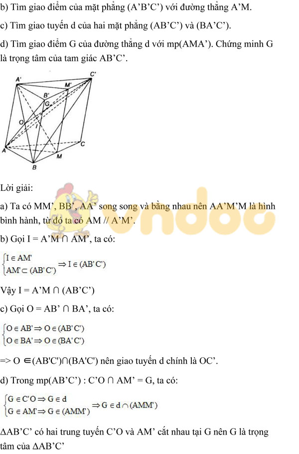 Giải bài tập Toán 11 chương 2 bài 4: Hai mặt phẳng song song