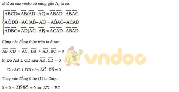 Giải bài tập Toán 11 Hình học chương 3 bài 2