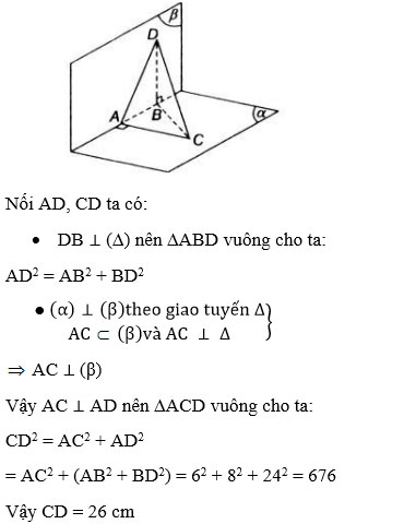 Giải bài tập Toán 11 Hình học chương 3 bài 4