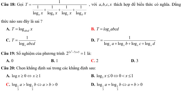 Đề thi thử THPT quốc gia môn Toán năm 2018