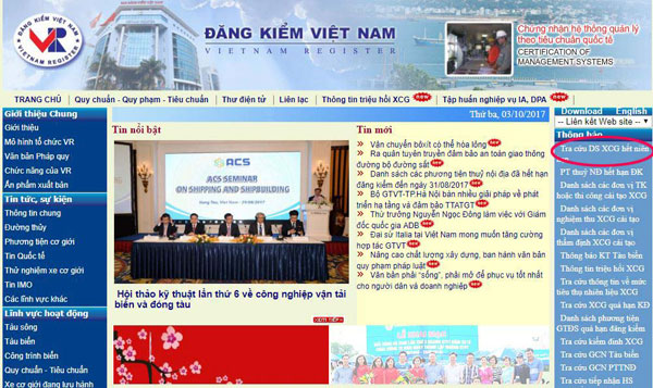 Tra cứu DS XCG hết niên hạn