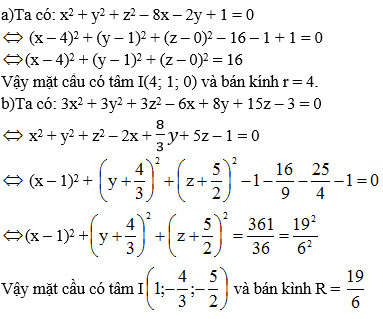 Giải bài tập Toán 12 chương 3 bài 1