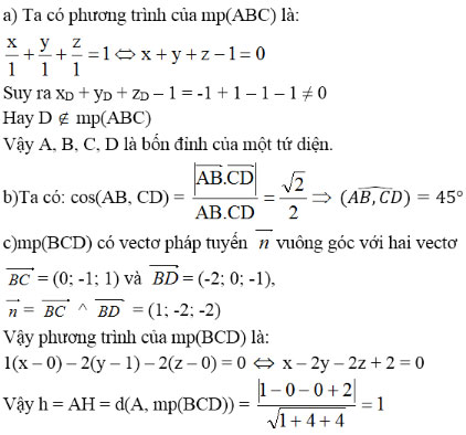 Giải bài tập Toán 12 ôn tập chương 3