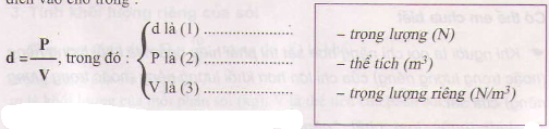 Khối lượng riêng, trọng lượng riêng