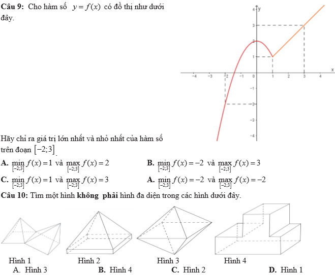 Đề kiểm tra giữa học kỳ 1 môn Toán 12