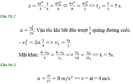 Trắc nghiệm Vật lý 10 chương 1