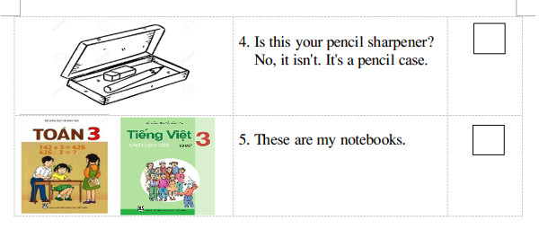 Kiểm tra Tiếng Anh lớp 3 học kì 1