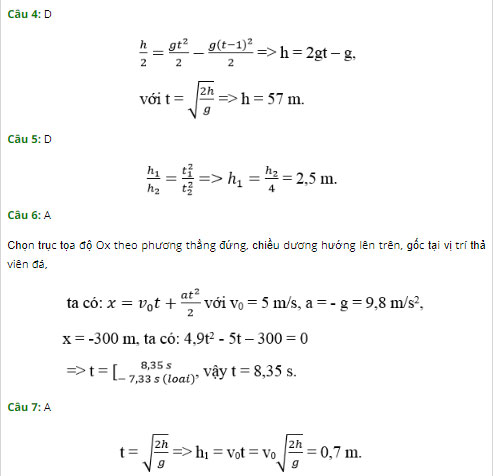 Trắc nghiệm Vật lý 10 chương 1