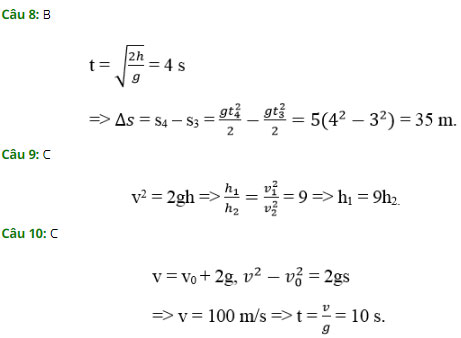 Trắc nghiệm Vật lý 10 chương 1