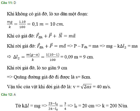 Trắc nghiệm Vật lý 10 chương 2