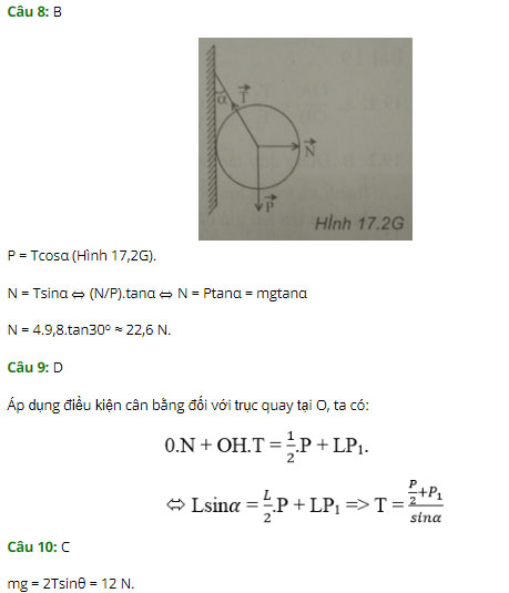 Trắc nghiệm Vật lý 10 chương 3