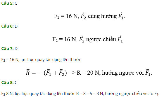 Trắc nghiệm Vật lý 10 chương 3