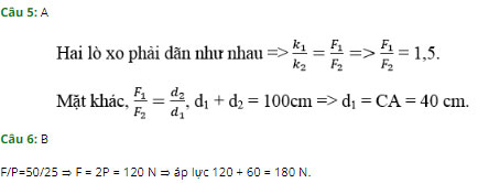 Trắc nghiệm Vật lý 10 chương 3