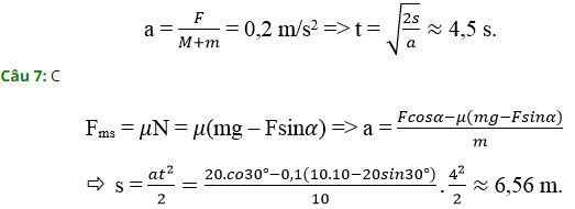 Trắc nghiệm Vật lý 10 chương 3