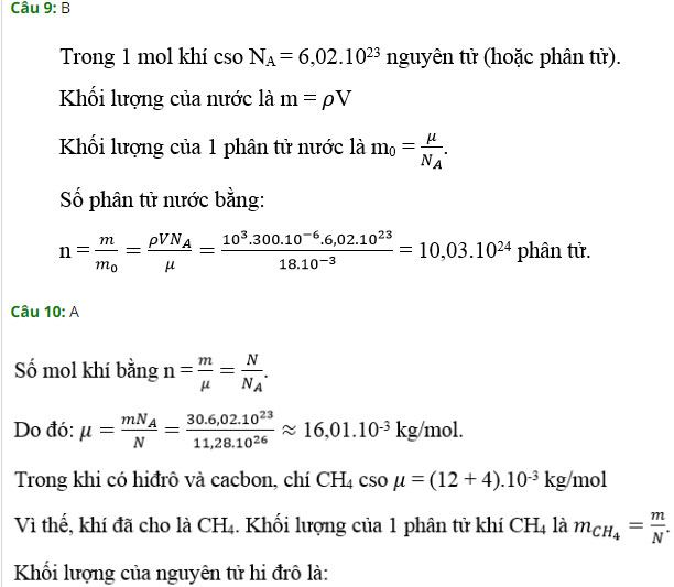 Trắc nghiệm Vật lý 10 chương 5