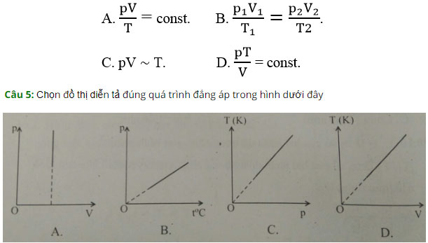 Trắc nghiệm Vật lý 10 chương 5