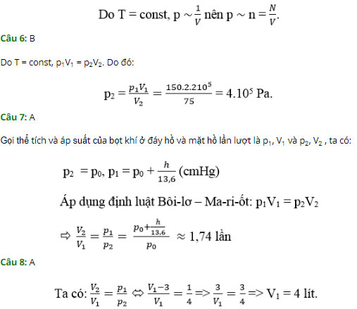 Trắc nghiệm Vật lý 10 chương 5