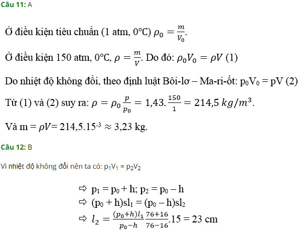 Trắc nghiệm Vật lý 10 chương 5