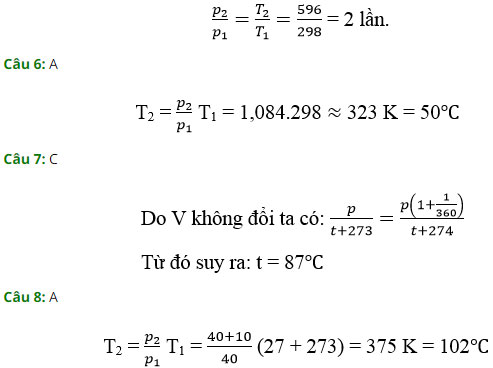 Trắc nghiệm Vật lý 10 chương 5