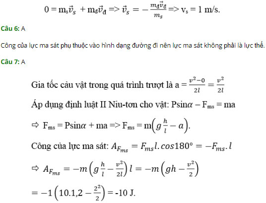 Trắc nghiệm Vật lý 10: Ôn tập cuối chương 4