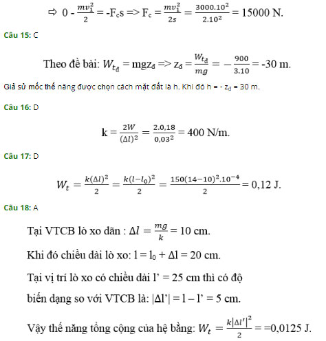 Trắc nghiệm Vật lý 10: Ôn tập cuối chương 4