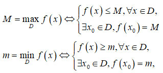 Giá trị lớn nhất và giá trị nhỏ nhất của hàm số