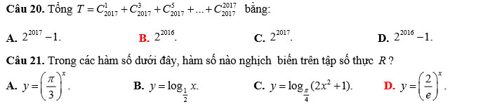 Đề thi thử THPT quốc gia môn Toán 