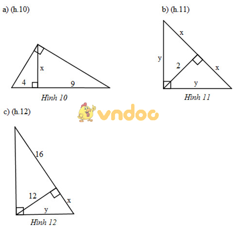 Giải bài tập SGK Toán lớp 9 bài 1: Một số hệ thức về cạnh và đường cao trong tam giác vuông