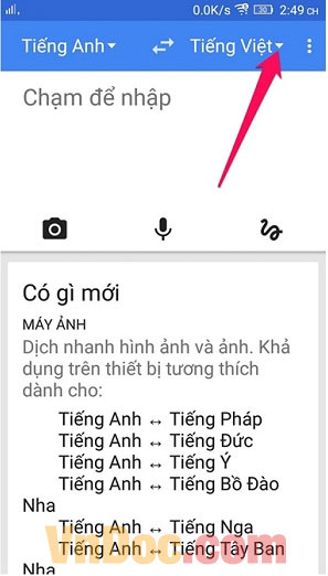 Hướng dẫn cách dịch bằng Google Translate mà không cần kết nối Interne