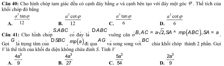Đề thi thử THPT quốc gia môn Toán năm 2018