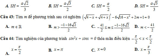 Đề thi thử THPT quốc gia môn Toán năm 2018