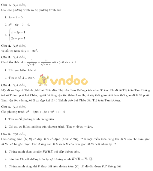 Tuyển tập đề thi vào lớp 10 năm học 2017 - 2018