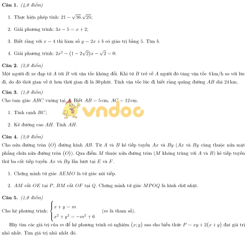 Tuyển tập đề thi vào lớp 10 năm học 2017 - 2018