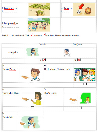 Học kì 1 lớp 3 môn tiếng Anh