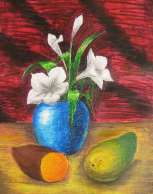 Mỹ thuật lớp 7: Vẽ giành giật tĩnh vật lọ hoa và trái khoáy vẽ màu