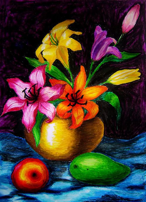 Mỹ thuật lớp 7: Vẽ tranh tĩnh vật lọ hoa và quả vẽ màu